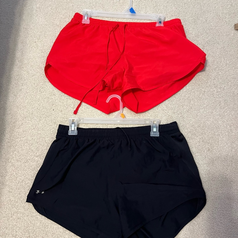Under Armour Women's Athletic Shorts in Red and Black